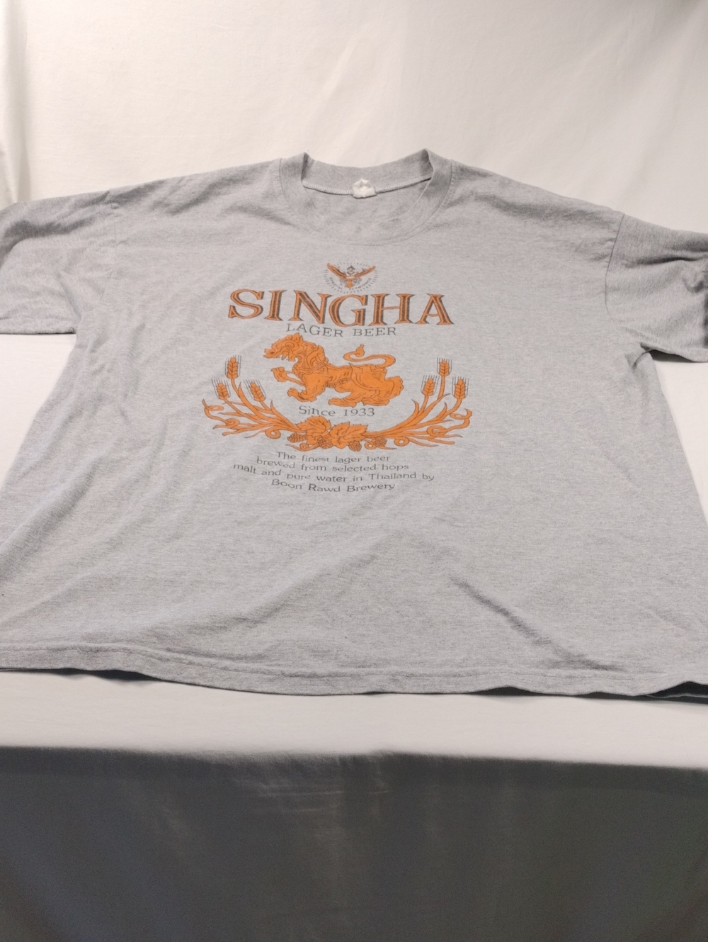 Singha Gray Logo T-Shirt - Men's Casual Tee Size 2X